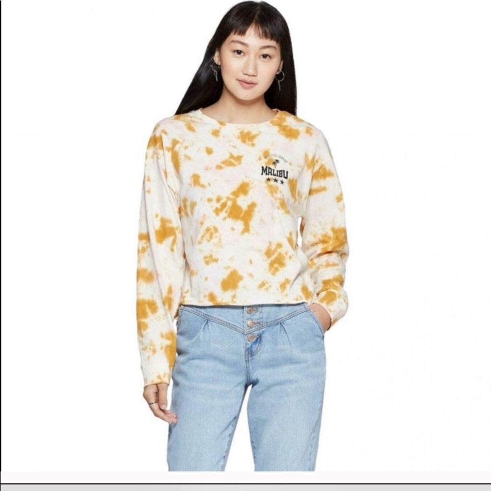 Malibu Tie-Dye Long Sleeve Cropped T-Shirt